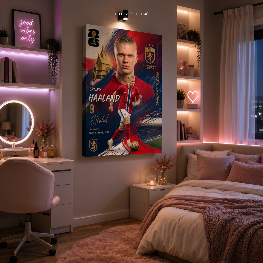 Erling Haaland Norway FIFA World Cup 2026 Wrapped Frame Wall Art | IBRELIA™