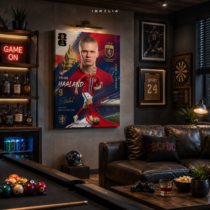 Erling Haaland Norway FIFA World Cup 2026 Wrapped Frame Wall Art | IBRELIA™