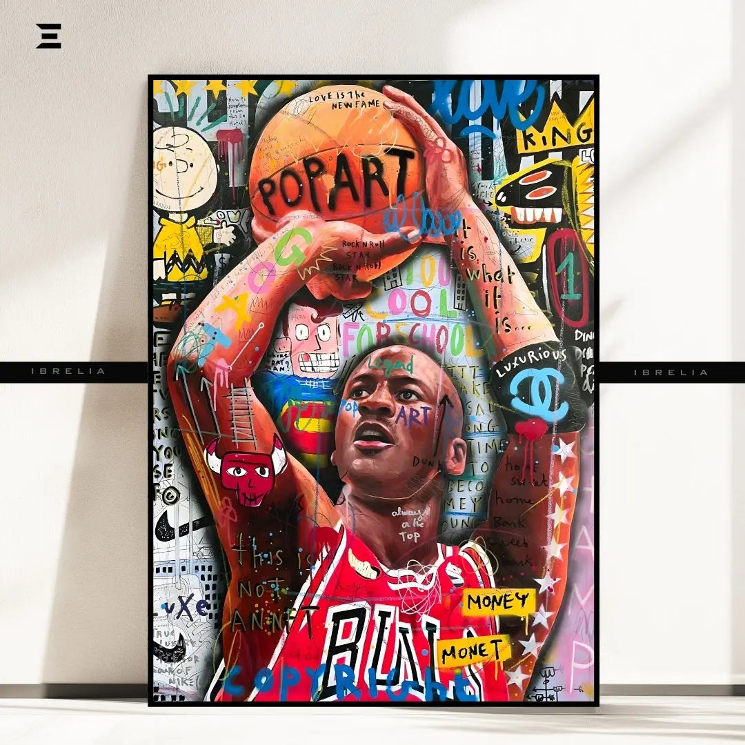 Michael Jordan Graffiti Pop Art Resin Wall Art – Basketball Legend | IBRELIA IBRELIA