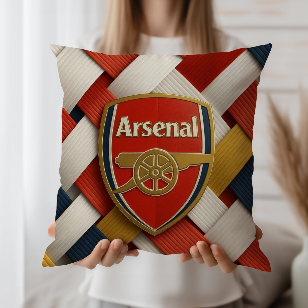 Arsenal Football Club Cushion | Premium Jute Fabric | Double-Sided Print | IBRELIA™ IBRELIA