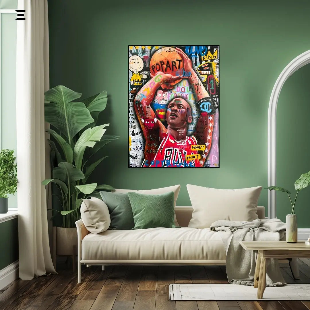 Michael Jordan Graffiti Pop Art Resin Wall Art – Basketball Legend | IBRELIA IBRELIA