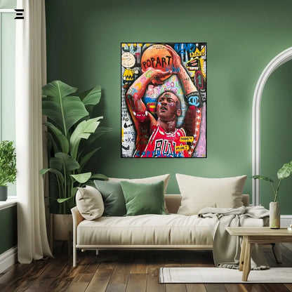 Michael Jordan Graffiti Pop Art Resin Wall Art – Basketball Legend | IBRELIA IBRELIA