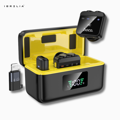 HOCO L17 Dual-Mic Magnetic Wireless Digital Microphone (Type-C + Lightning Adapter) | IBRELIA™