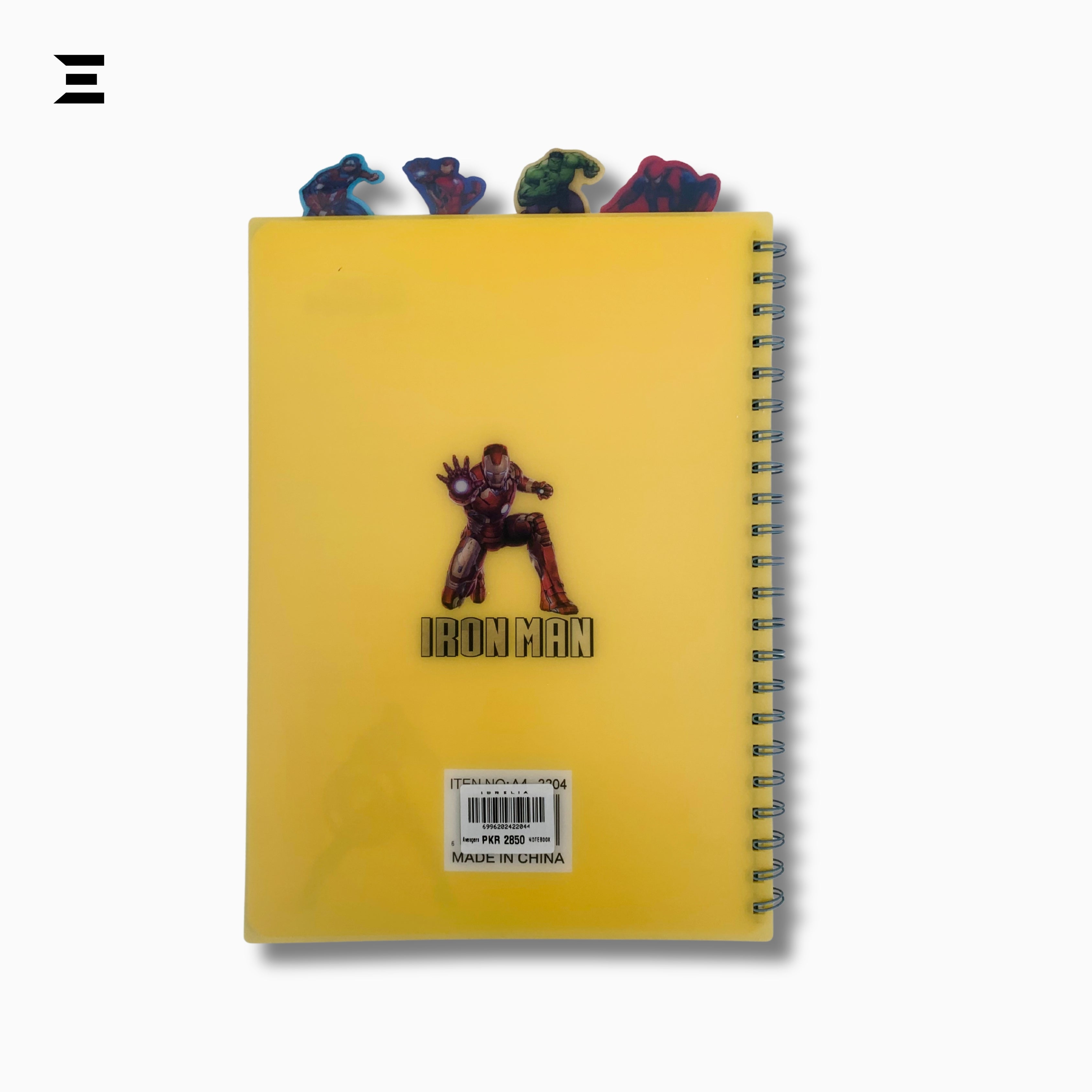 Marvel Avengers Iron Man A4 Spiral Notebook | Holographic Print Cover | Superhero Lined Journal with Character Tabs | IBRELIA™ IBRELIA