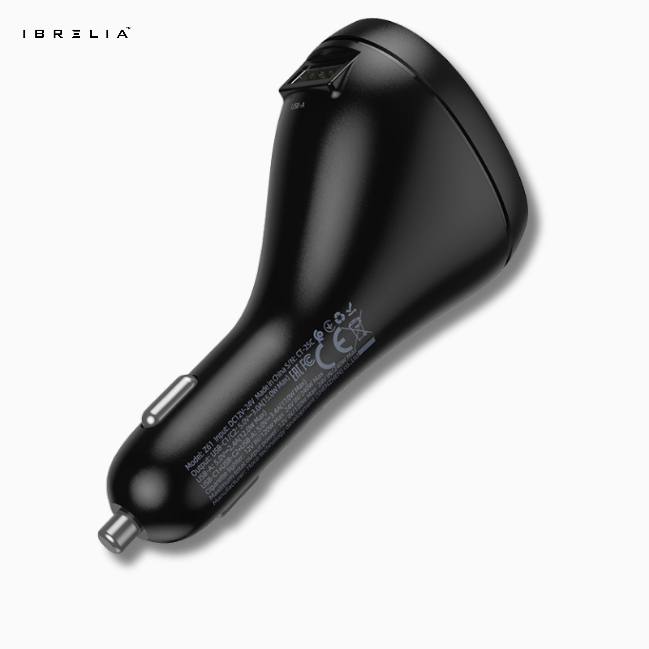 HOCO Z61 Correct Three-Port Cigarette Lighter Car Charger – 120W/240W Output + LED Voltage Display | IBRELIA™