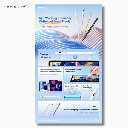 REMAX Fast Charging Stylus Pen Universal AP03 | Type-C Rechargeable | IBRELIA™