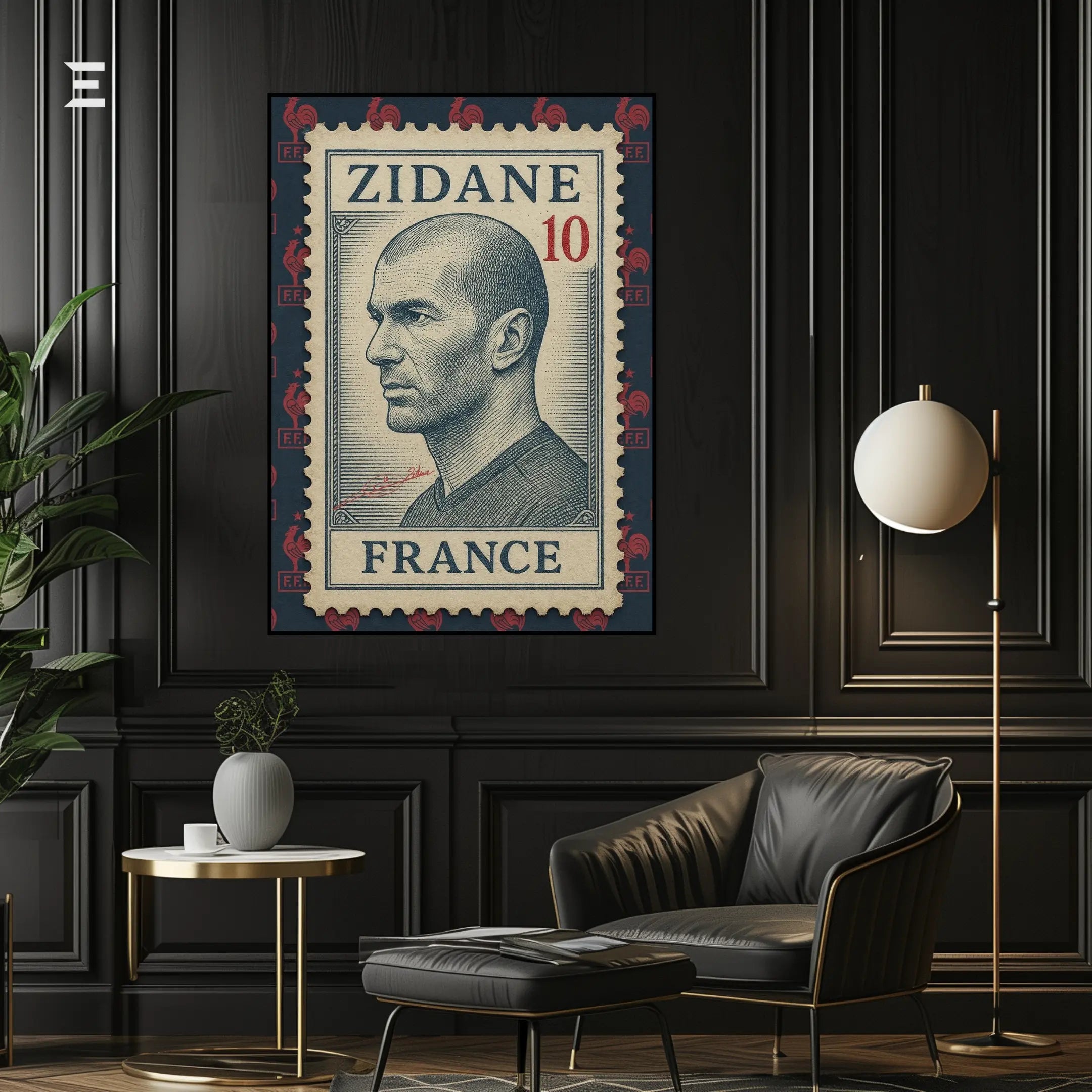Zinedine Zidane Resin Wall Art – “France Stamp” Edition | IBRELIA IBRELIA