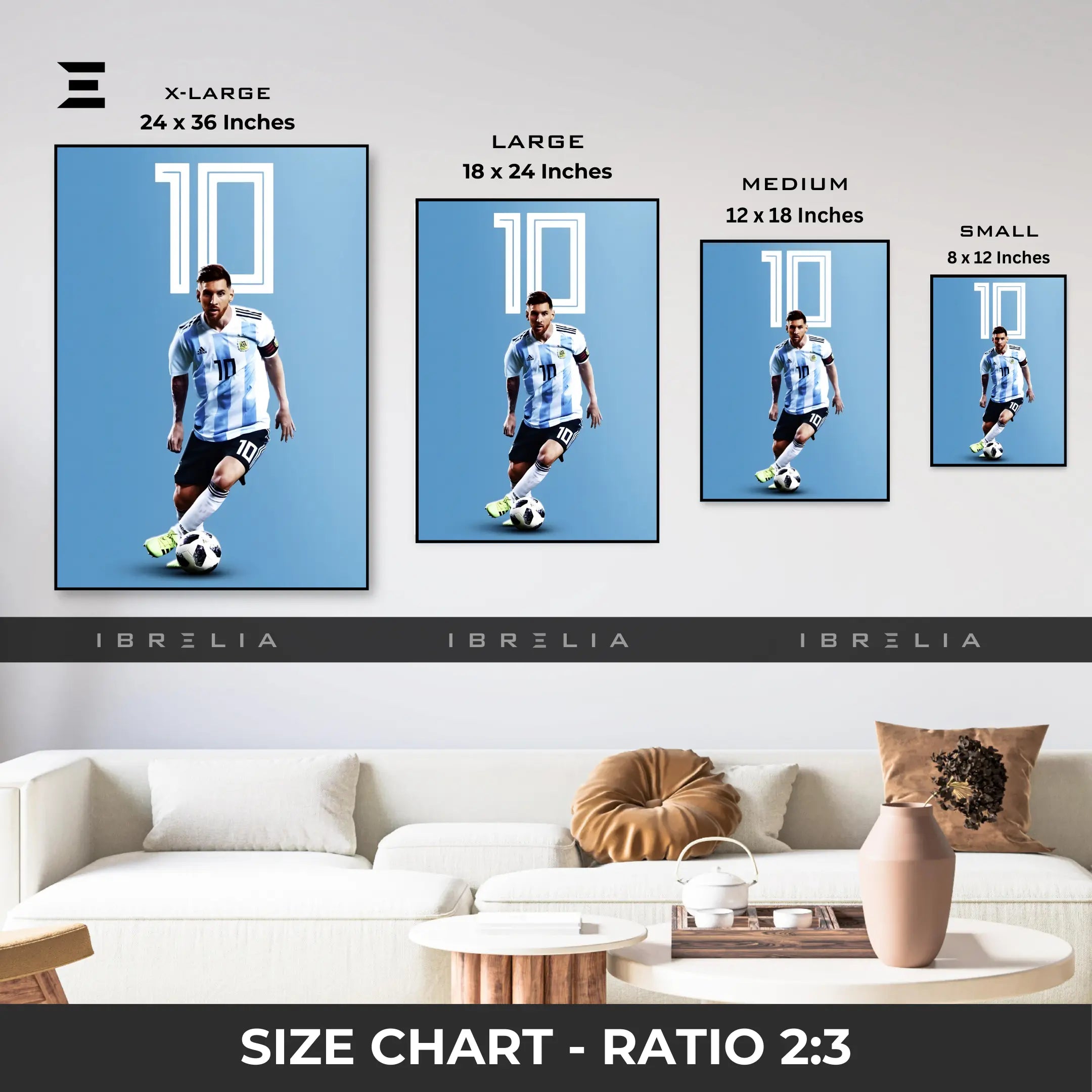 Lionel Messi Argentina No.10 Resin Wall Art | IBRELIA IBRELIA