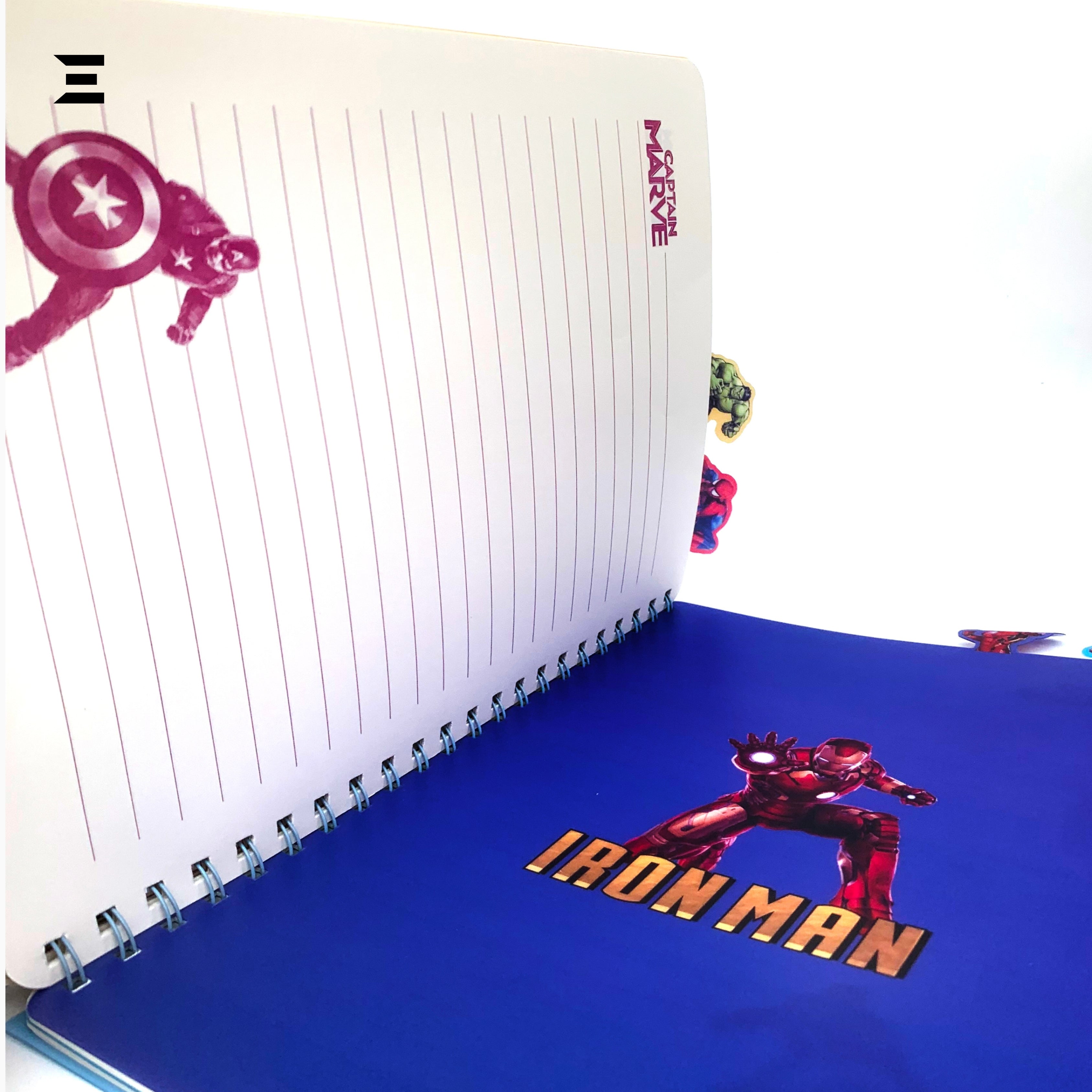 Marvel Heroes Spider-Man A4 Spiral Notebook | Holographic Print Cover | Superhero Lined Journal with Character Tabs | IBRELIA™ IBRELIA