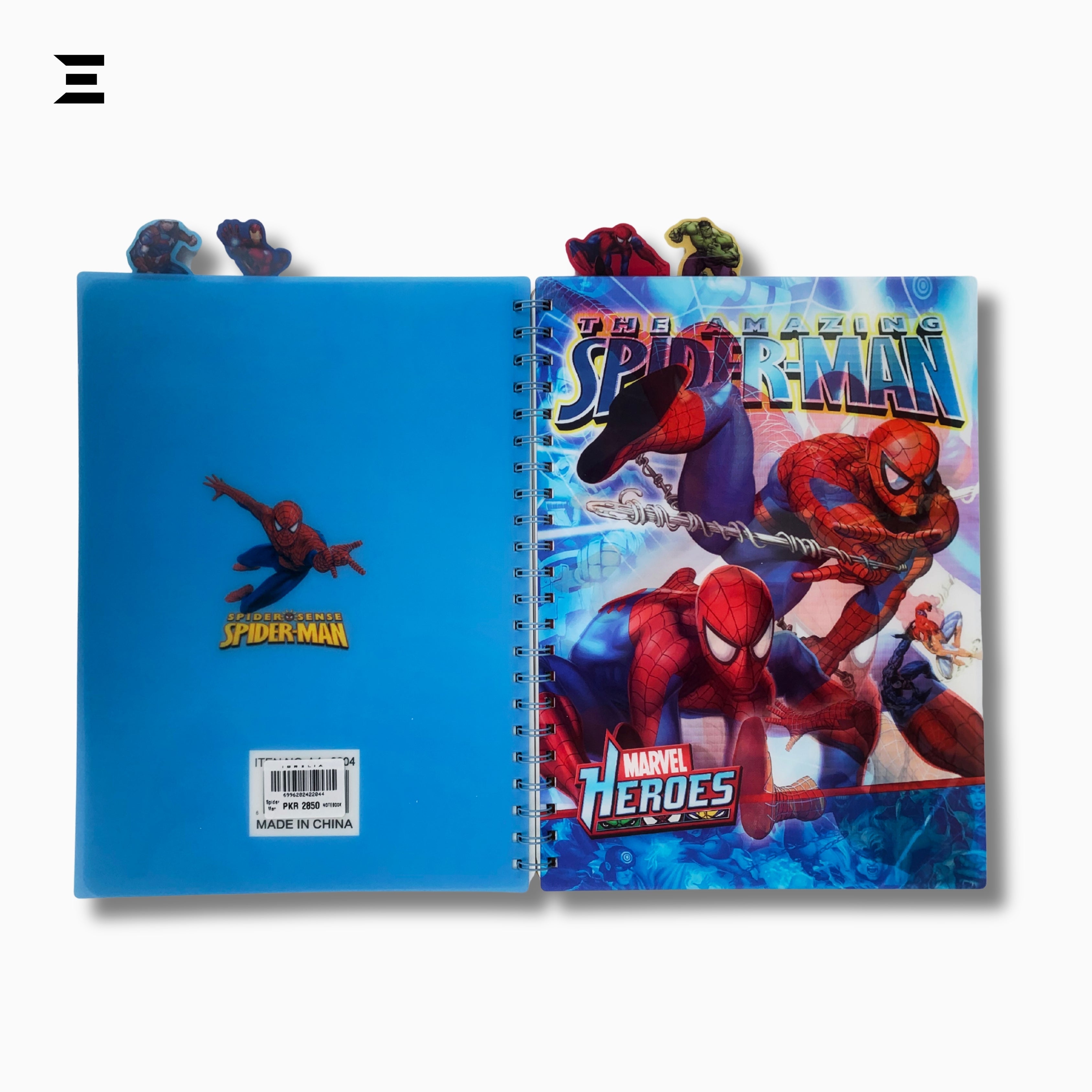 Marvel Heroes Spider-Man A4 Spiral Notebook | Holographic Print Cover | Superhero Lined Journal with Character Tabs | IBRELIA™ IBRELIA