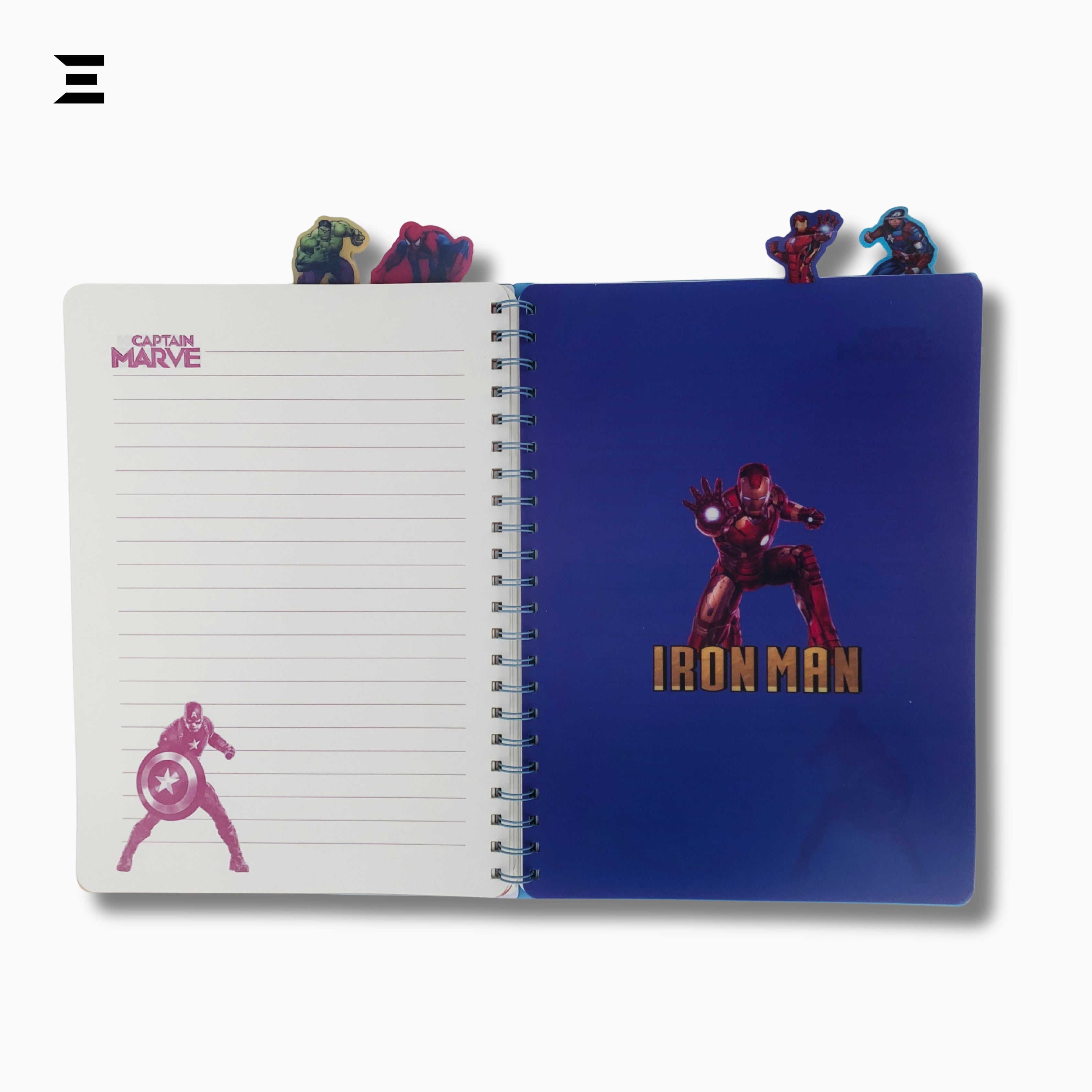 Marvel Heroes Spider-Man A4 Spiral Notebook | Holographic Print Cover | Superhero Lined Journal with Character Tabs | IBRELIA™ IBRELIA