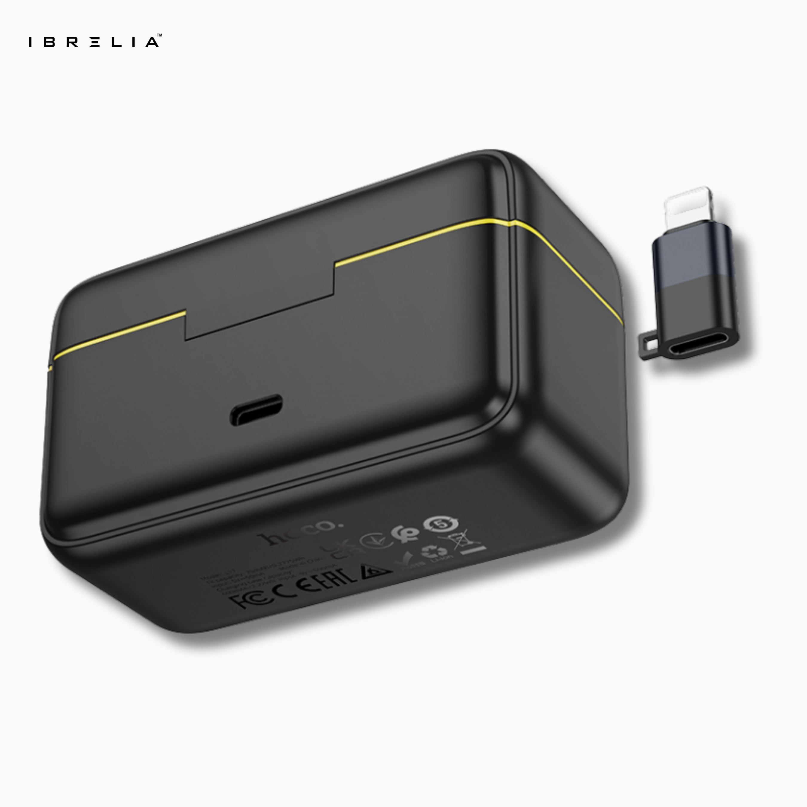 HOCO L17 Dual-Mic Magnetic Wireless Digital Microphone (Type-C + Lightning Adapter) | IBRELIA™