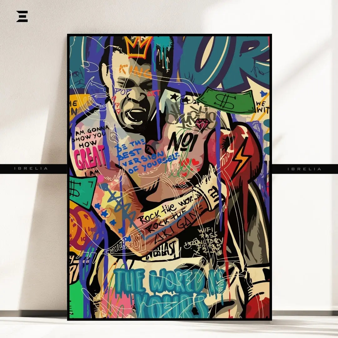 Muhammad Ali Graffiti Resin Wall Art – Street Pop Art Collectible | IBRELIA IBRELIA