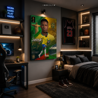 Vinícius Júnior Brazil FIFA World Cup 2026 Wrapped Frame Wall Art | IBRELIA™