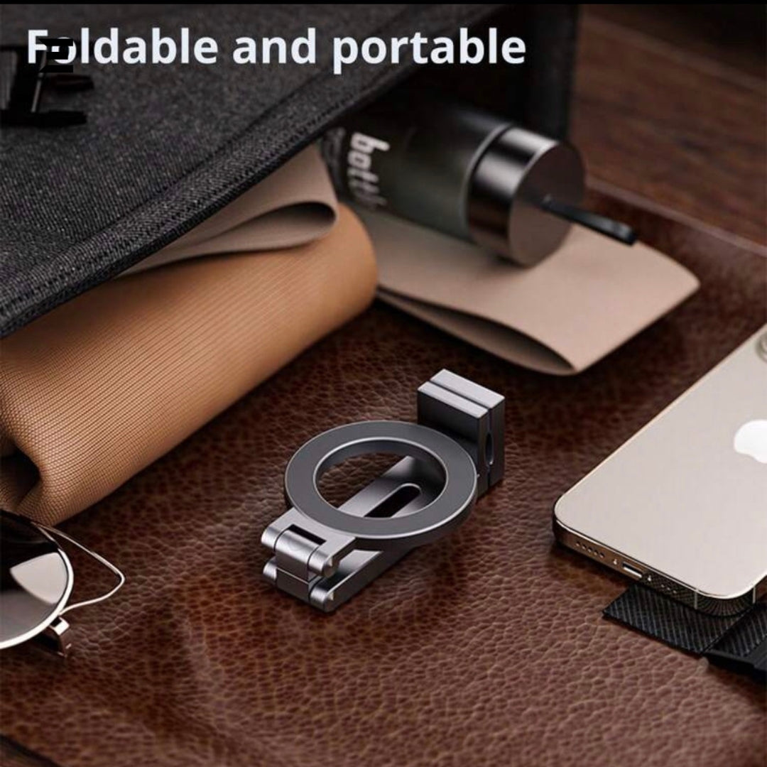 Universal Magnetic Clip Phone Holder – 360° Rotating Travel Stand