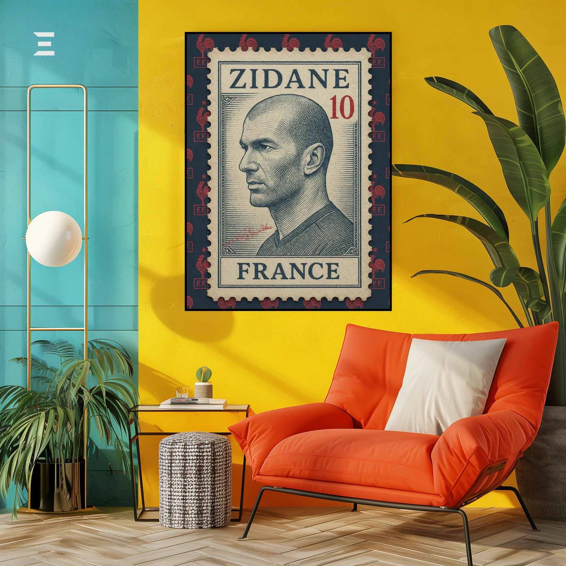 Zinedine Zidane Resin Wall Art – “France Stamp” Edition | IBRELIA IBRELIA