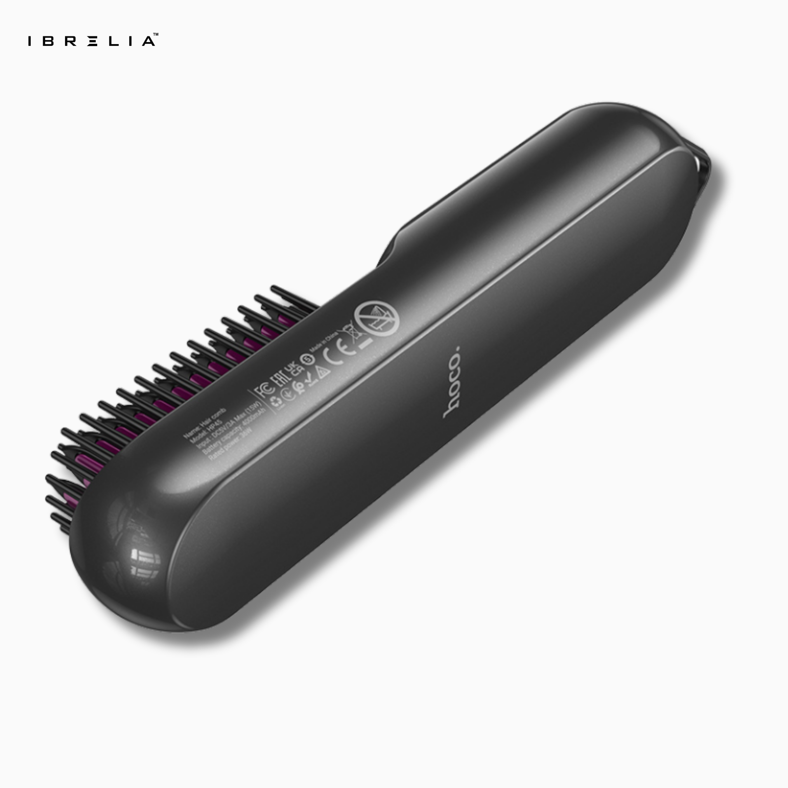 HOCO HP45 Heating Straight Hair Comb | Portable Fast-Heating Straightener Brush | 4000mAh Rechargeable | IBRELIA™