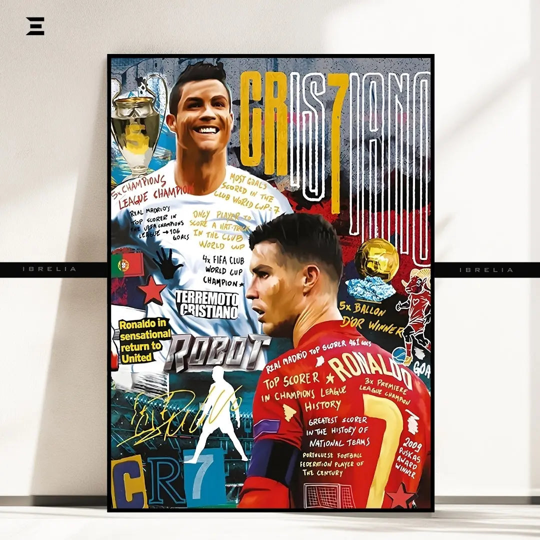 Cristiano Ronaldo Graffiti Resin Wall Art – Pop Art Collectible | IBRELIA IBRELIA