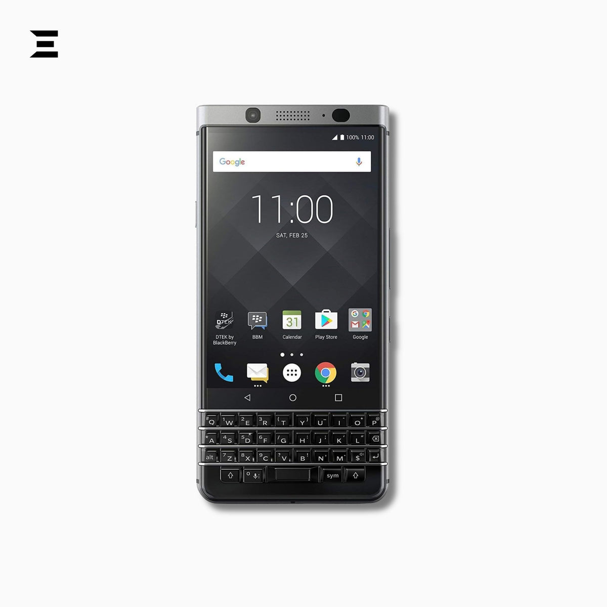 BlackBerry KEYone Silver | Pre-Owned | Original BlackBerry Android Smartphone | Phone Only – No Accessories