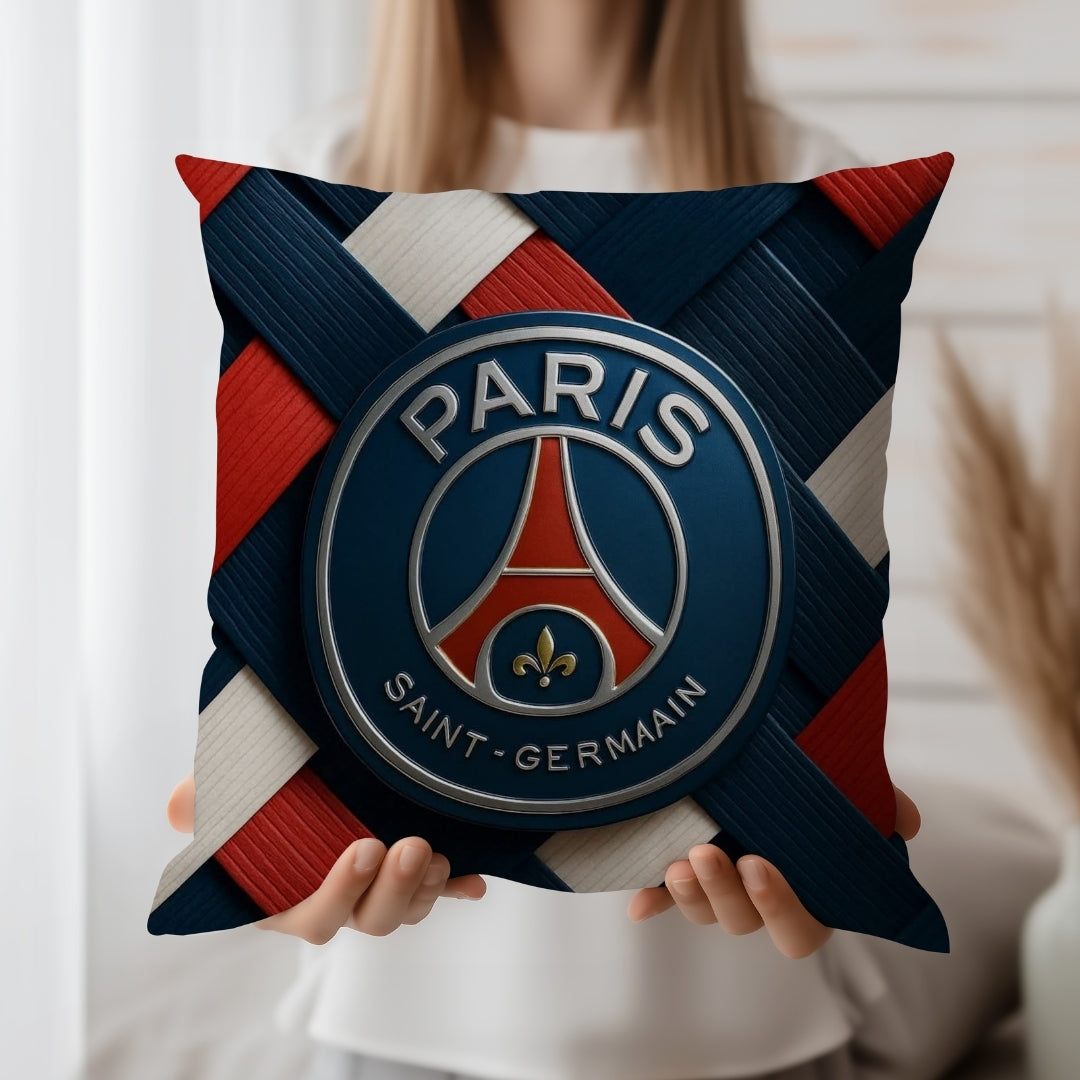 Paris Saint-Germain (PSG) Cushion | Premium Jute Fabric | Double-Sided Print | IBRELIA™ IBRELIA