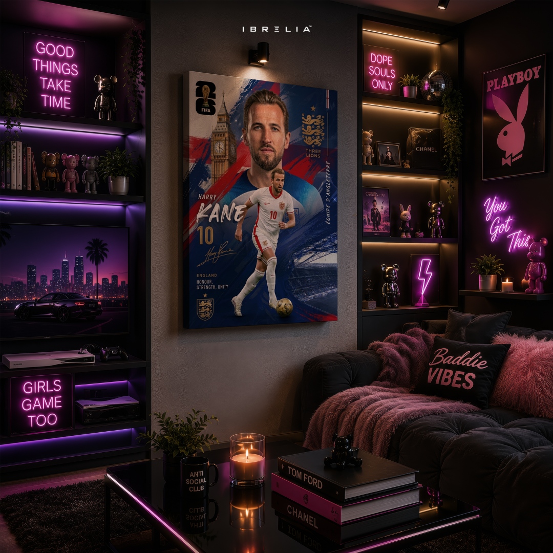 Harry Kane England FIFA World Cup 2026 Wrapped Frame Wall Art | IBRELIA™