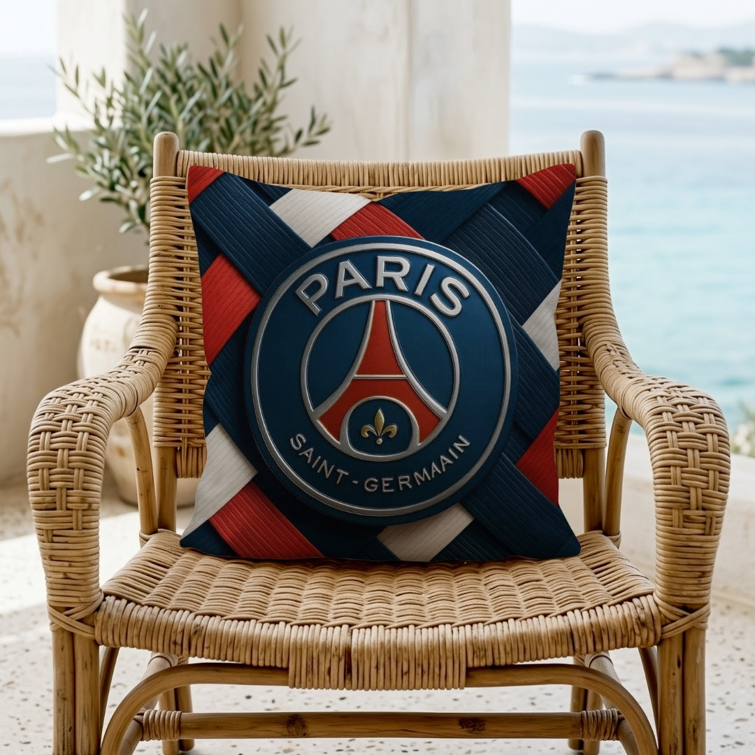Paris Saint-Germain (PSG) Cushion | Premium Jute Fabric | Double-Sided Print | IBRELIA™ IBRELIA