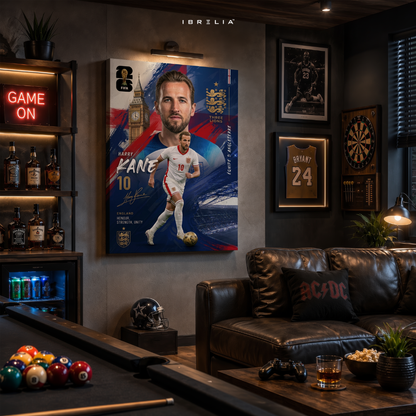 Harry Kane England FIFA World Cup 2026 Wrapped Frame Wall Art | IBRELIA™