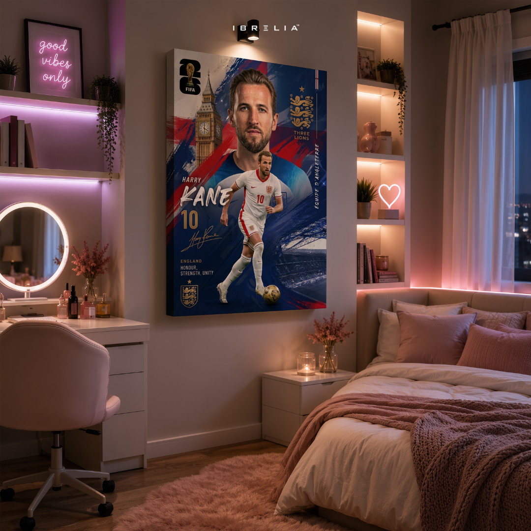 Harry Kane England FIFA World Cup 2026 Wrapped Frame Wall Art | IBRELIA™