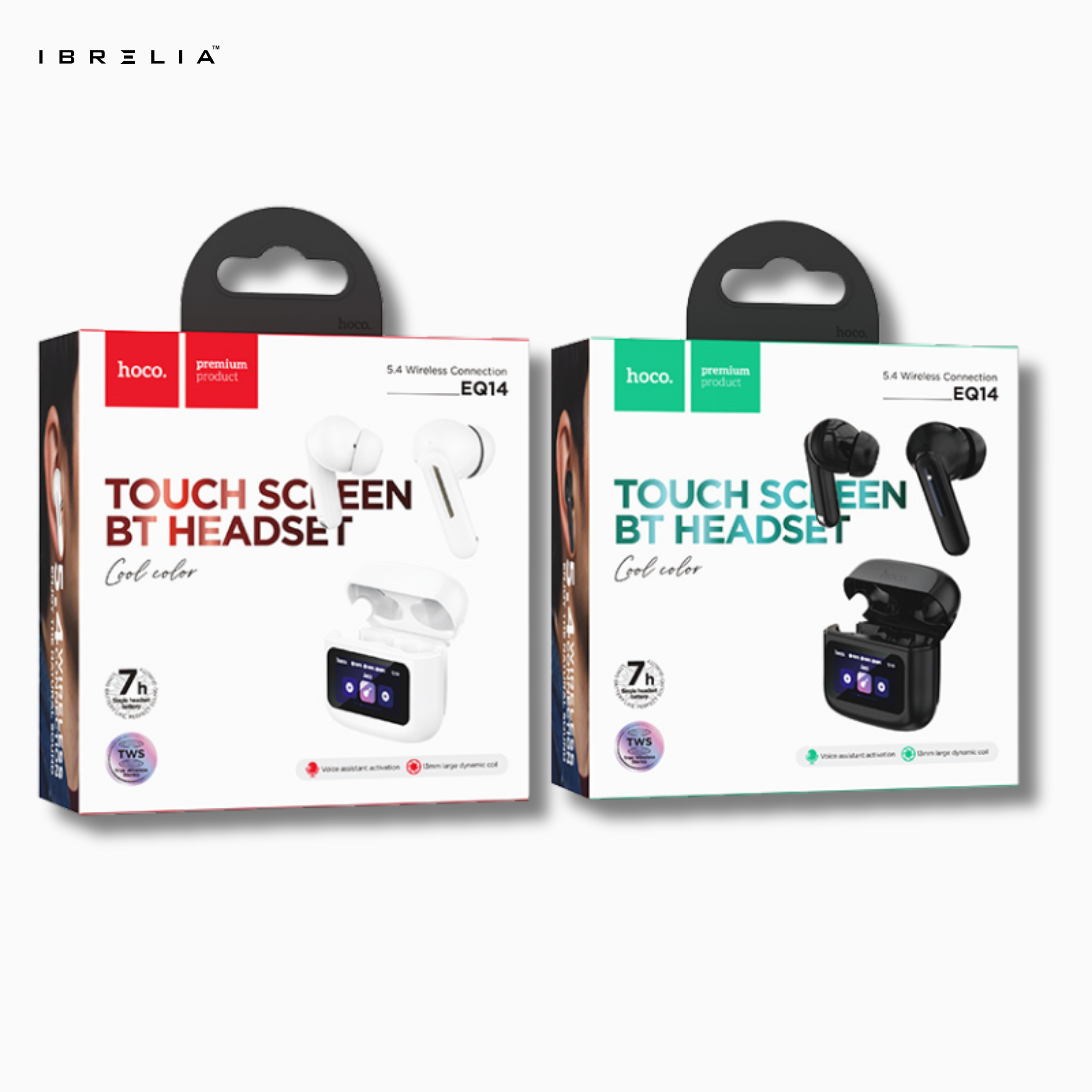 HOCO EQ14 Cool Color True Wireless BT Headset with Smart Touch Screen | 7H Playtime | IBRELIA™