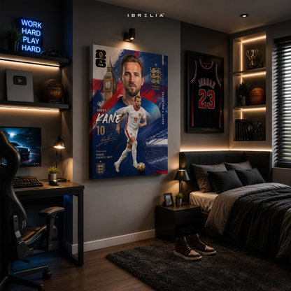 Harry Kane England FIFA World Cup 2026 Wrapped Frame Wall Art | IBRELIA™