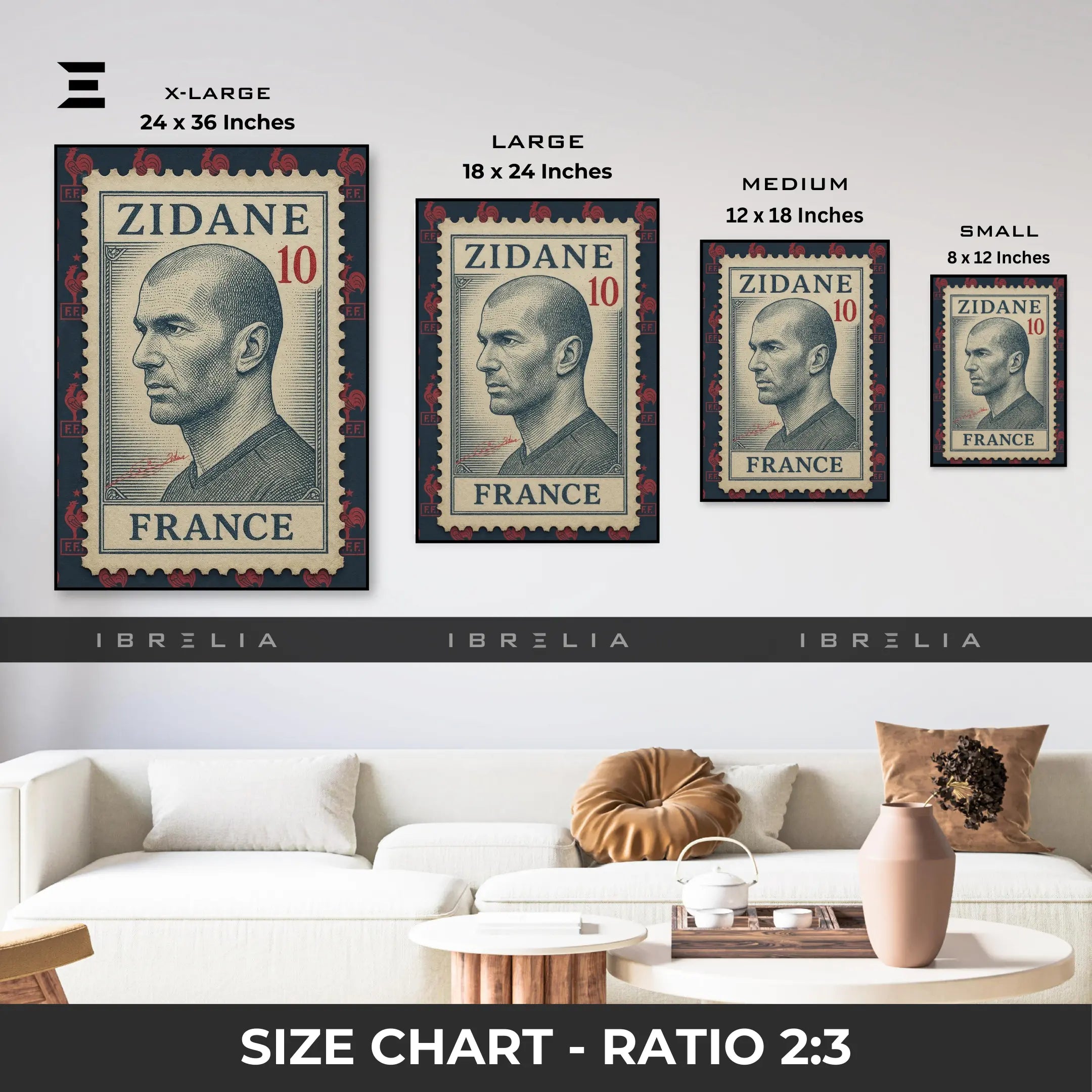 Zinedine Zidane Resin Wall Art – “France Stamp” Edition | IBRELIA IBRELIA