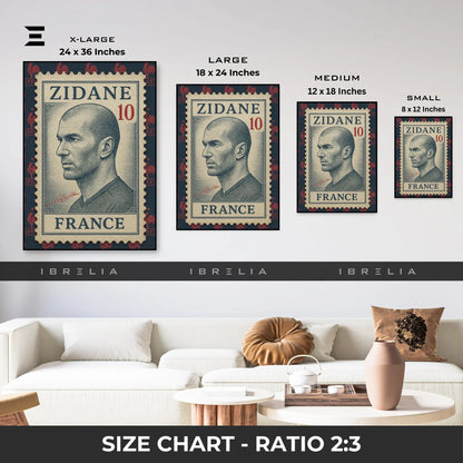 Zinedine Zidane Resin Wall Art – “France Stamp” Edition | IBRELIA IBRELIA