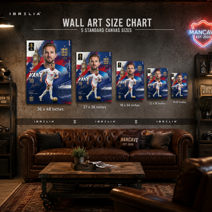 Harry Kane England FIFA World Cup 2026 Wrapped Frame Wall Art | IBRELIA™