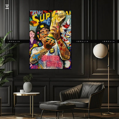 Maradona Graffiti Resin Wall Art – World Cup Superstar Pop Art Collectible | IBRELIA IBRELIA
