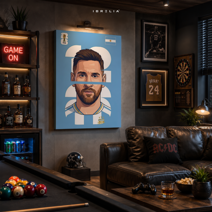 Lionel Messi Argentina FIFA World Cup 2026 Minimalist Wrapped Frame Wall Art | IBRELIA™