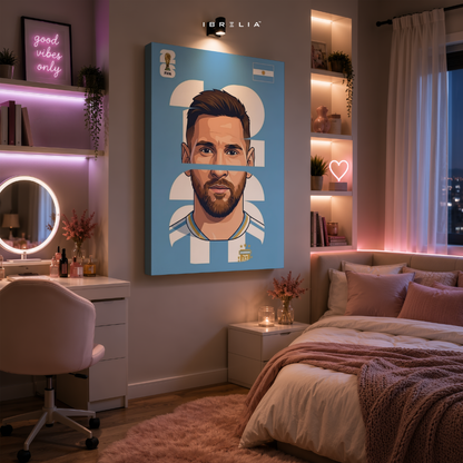Lionel Messi Argentina FIFA World Cup 2026 Minimalist Wrapped Frame Wall Art | IBRELIA™