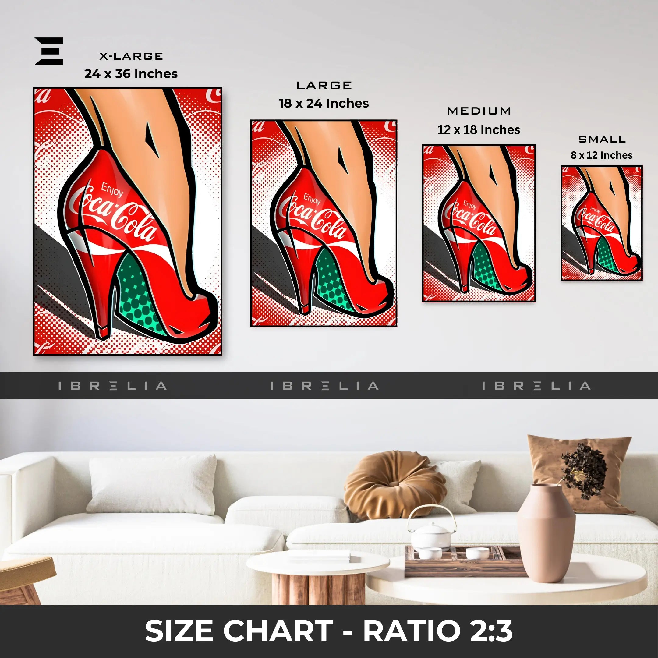 Coca-Cola Pop Art Heels Resin Wall Art | IBRELIA IBRELIA