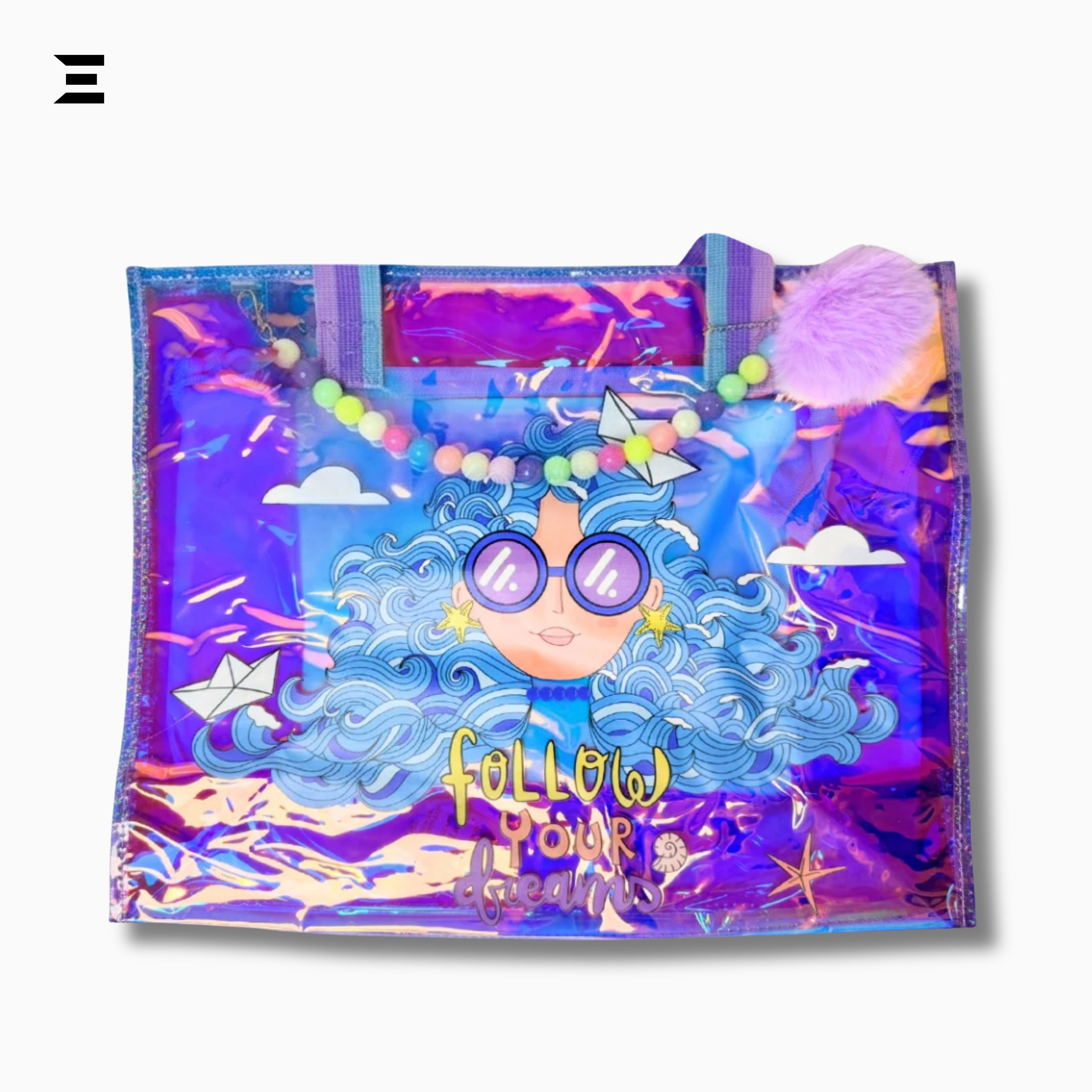 Follow Your Dreams Holographic Kids School Bag – Crystal Tote Bag 40×15×33 cm | IBRELIA™ IBRELIA