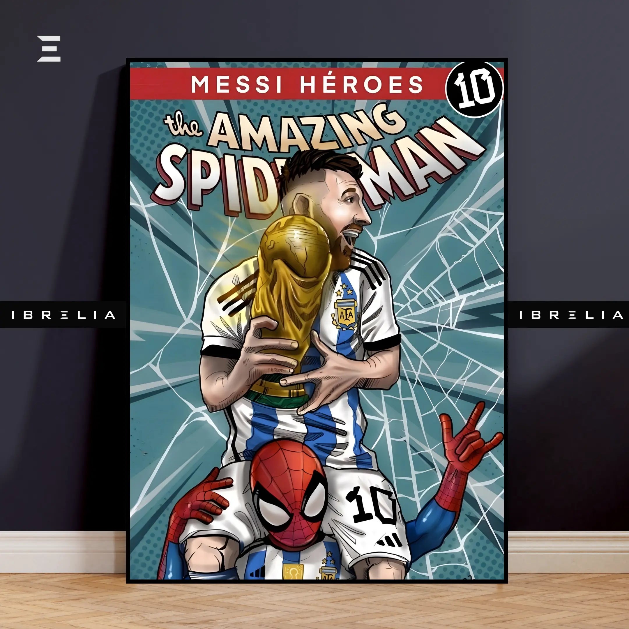 Messi × Spider-Man Comic Pop Art Resin Wall Art | IBRELIA IBRELIA