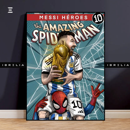 Messi × Spider-Man Comic Pop Art Resin Wall Art | IBRELIA IBRELIA