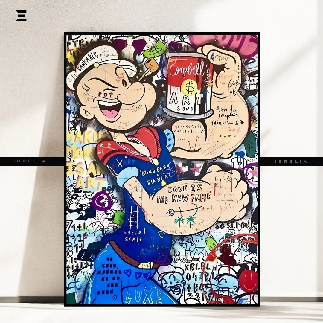Popeye Graffiti Resin Wall Art – Pop Art Collectible Frame | IBRELIA IBRELIA
