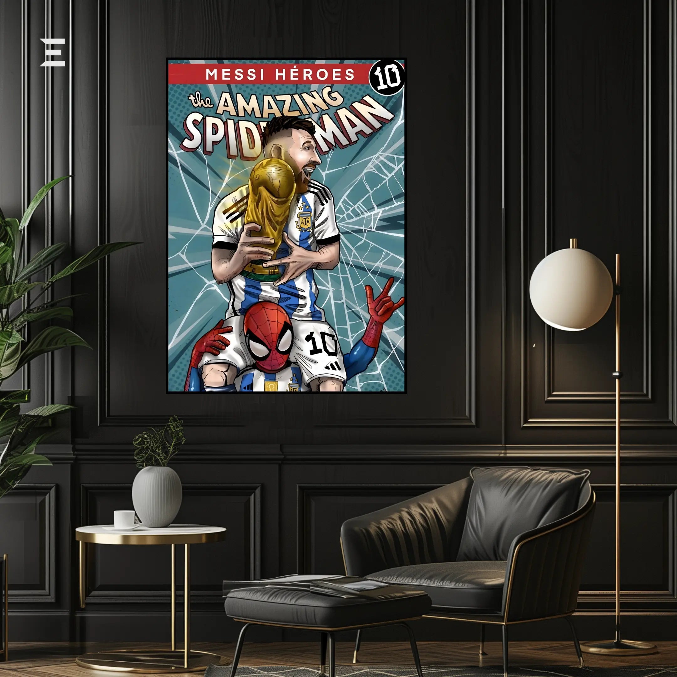 Messi × Spider-Man Comic Pop Art Resin Wall Art | IBRELIA IBRELIA