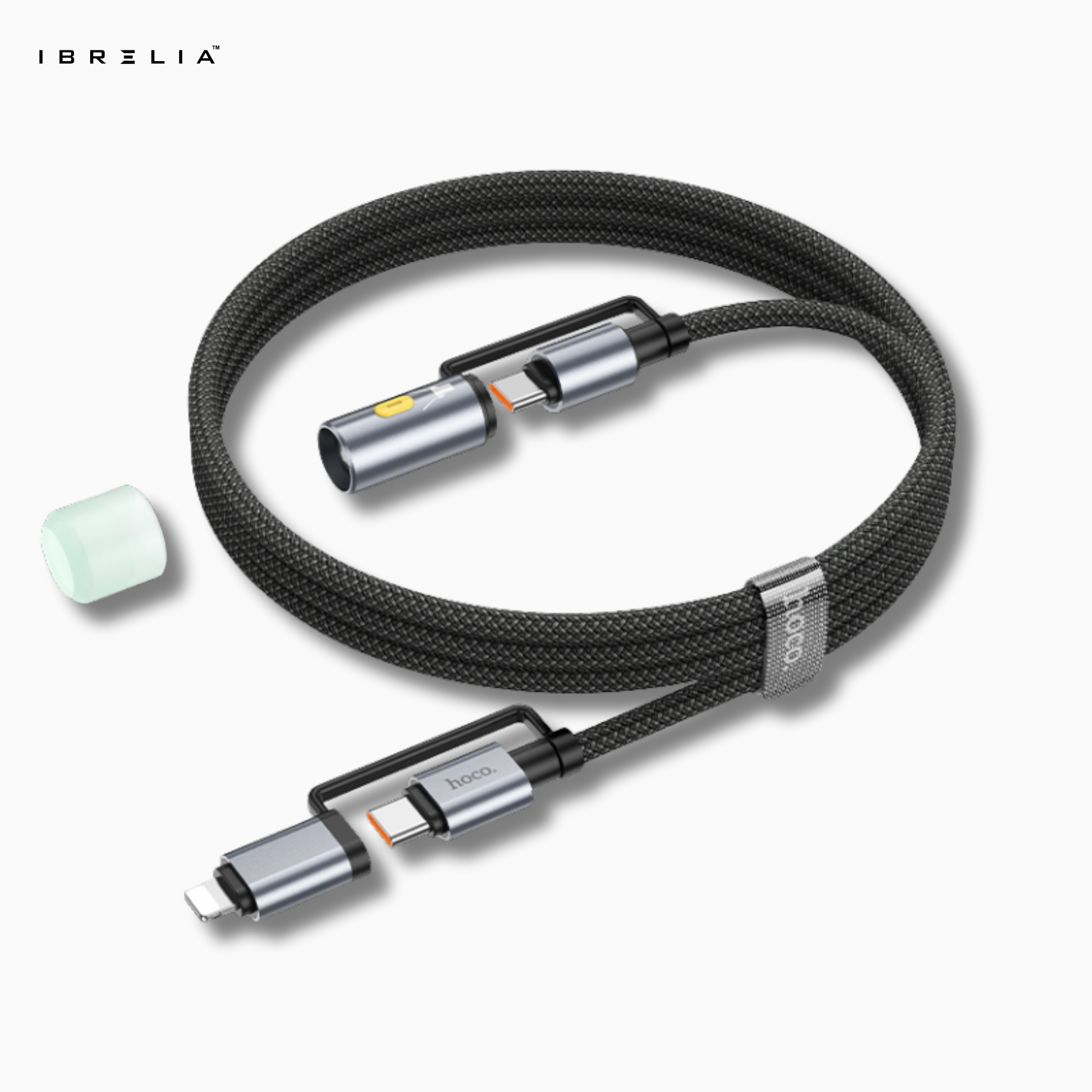 HOCO U138 All-in-One LED Light 2-in-1 Fast Charging Cable (USB-C to iP + USB-C) | IBRELIA™