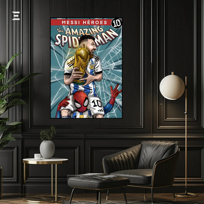 Messi × Spider-Man Comic Pop Art Resin Wall Art | IBRELIA IBRELIA