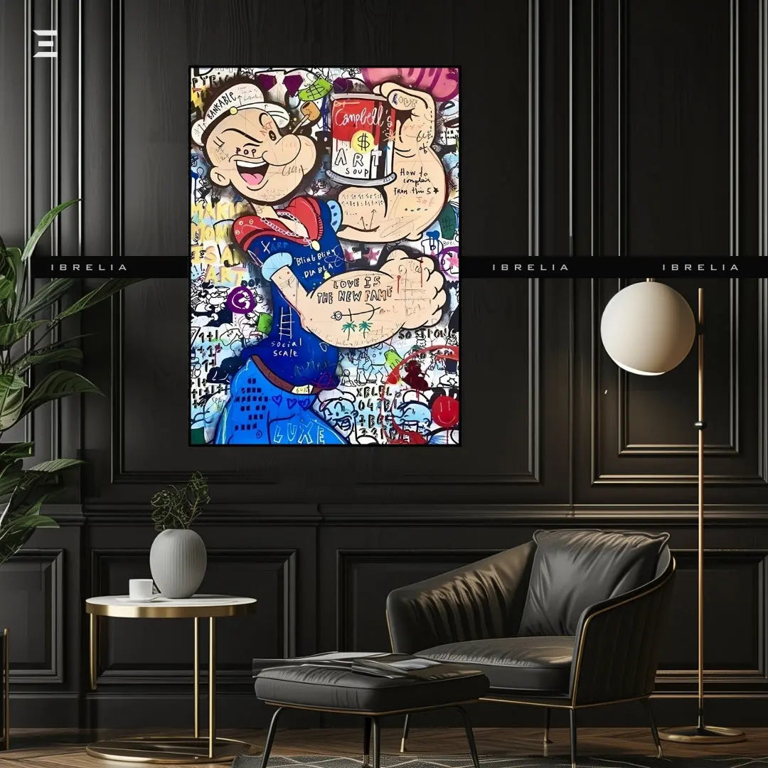 Popeye Graffiti Resin Wall Art – Pop Art Collectible Frame | IBRELIA IBRELIA