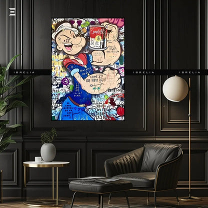 Popeye Graffiti Resin Wall Art – Pop Art Collectible Frame | IBRELIA IBRELIA