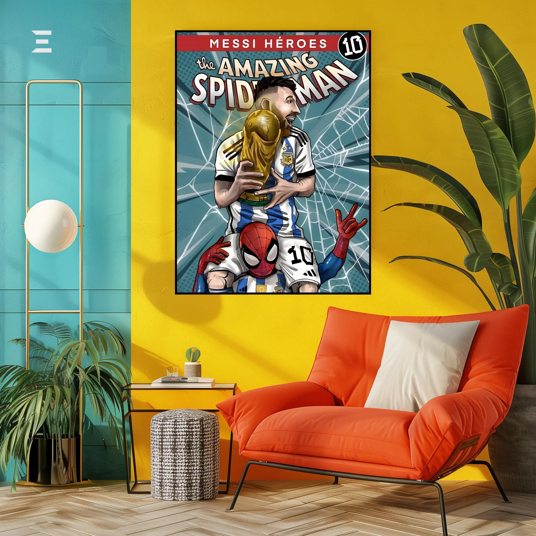 Messi × Spider-Man Comic Pop Art Resin Wall Art | IBRELIA IBRELIA
