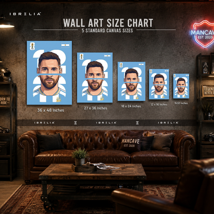 Lionel Messi Argentina FIFA World Cup 2026 Minimalist Wrapped Frame Wall Art | IBRELIA™