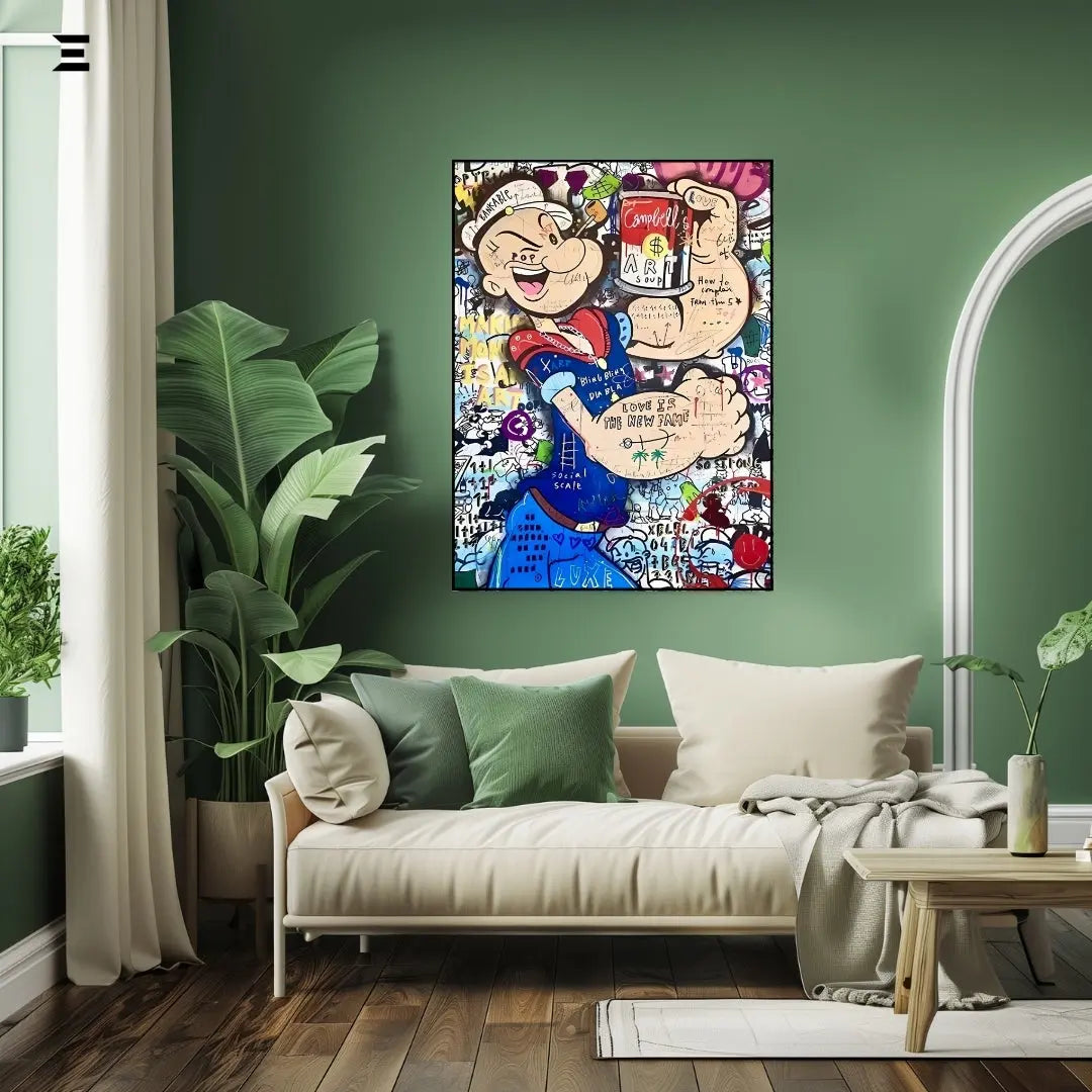 Popeye Graffiti Resin Wall Art – Pop Art Collectible Frame | IBRELIA IBRELIA