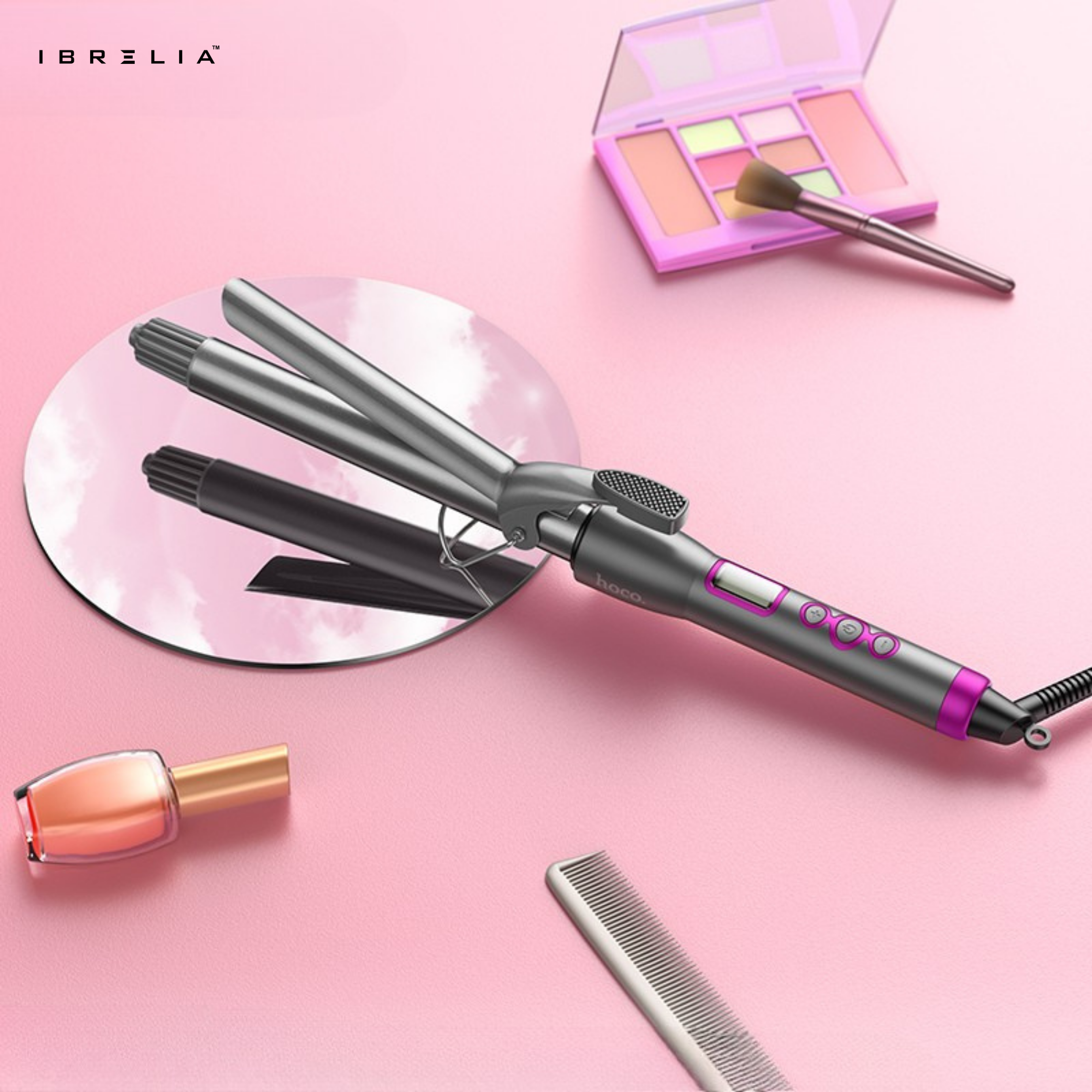 HOCO HP43 Electric Curling Iron (Digital Display) | 25mm Barrel | 120–220°C | Fast Heating | IBRELIA™